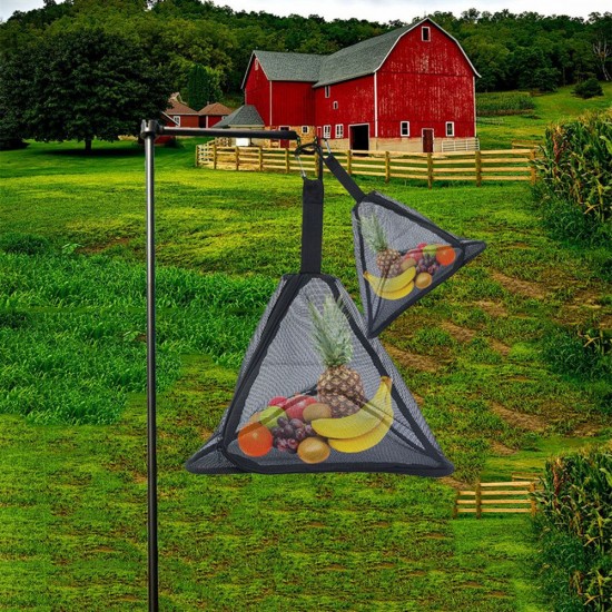 Outdoor Triangles Drying Net PVC Hangings Net Bag Foldable Storage Bag Camping Hangings Insect-proof Food Packs