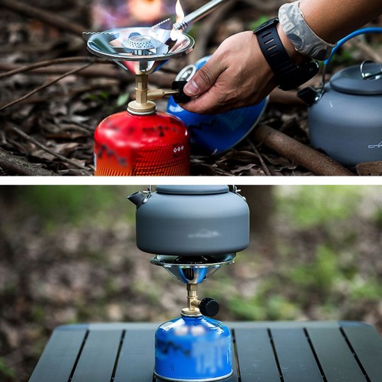 Outdoor Camping Stove Backpacking Gases Stove Burner with Windproof Design for Outdoor Cooking Camping Picnic Hiking