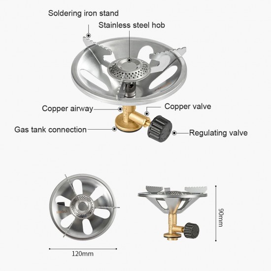 15kg Load Capacity Outdoor Camping Stoves Portable Grill Heads Gases Stoves Burners Windproof Picnic Stoves Outdoor Cooking Picnic Hiking Practical Tool