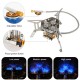 5800W Foldable Camping Gas Stove 3 Burners Piezo Ignition Lightweight Windproof Backpacking Stove Outdoor Cooking Stove for Camping Hiking Picnics