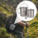 Aomiun Ultralight 750ml Titanium Pot Portable Titanium Water Mug Cup with Lid and Foldable Handle Outdoor Camping Cooking Picnic