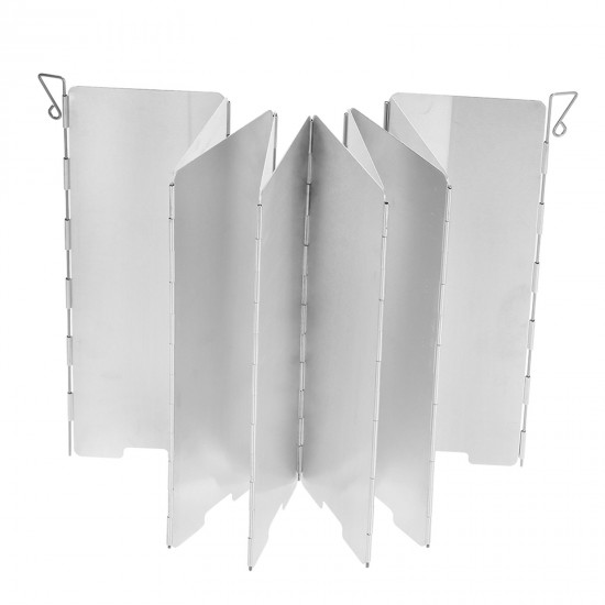 10 Plates Foldable Windscreen for Outdoor Camping Stoves Gas Stove Wind Shield Screens Windshield