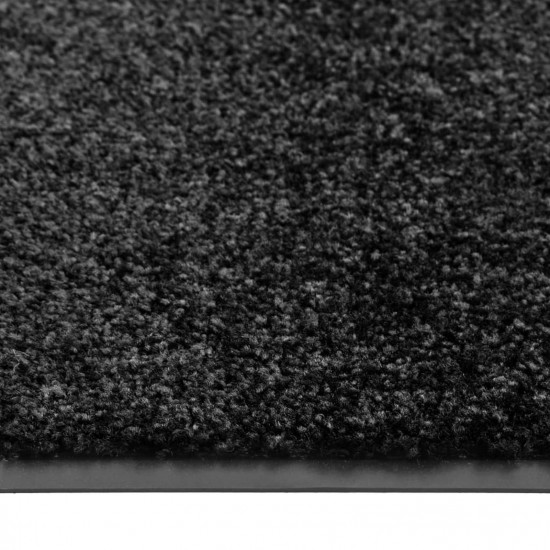 Doormat Washable Black 90x150 cm