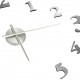 3D Wall Clock Modern Design Silver 100 cm XXL