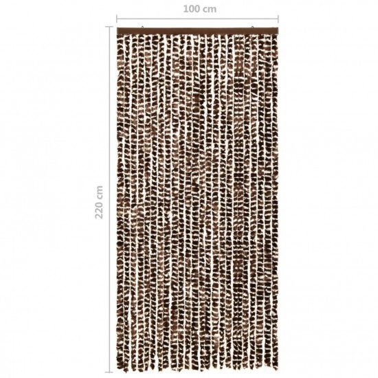 Insect Curtain Brown and White 100x220 cm Chenille