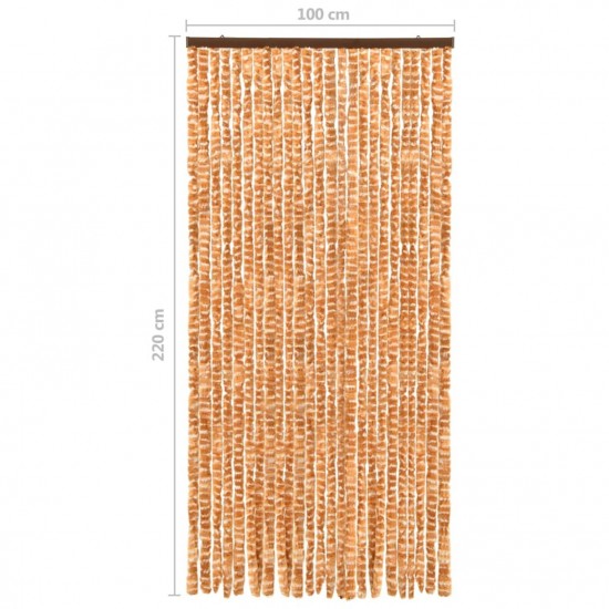 Insect Curtain Ochre and White 100x220 cm Chenille