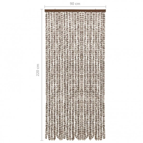 Insect Curtain Taupe and White 90x220 cm Chenille