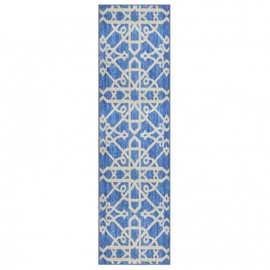 Carpet Runner Blue 80x300 cm