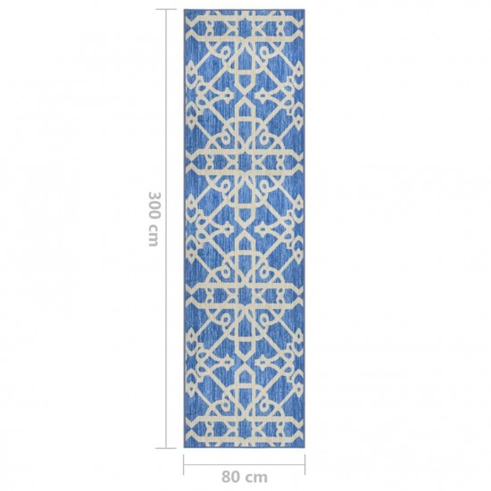 Carpet Runner Blue 80x300 cm