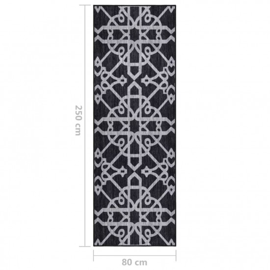 Carpet Runner Black 80x250 cm