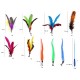 Cat Feather Rod Interactive Feather Teaser Retractable Cat Wand 11 PCS