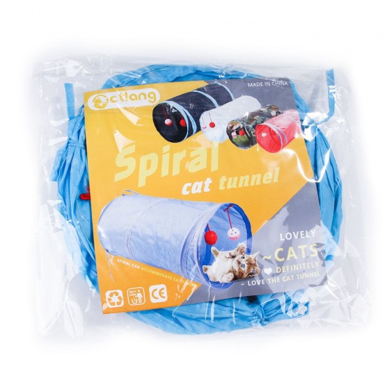 Collapsible Cat Tunnel Interactive Play Toy with Ringbell Ball for Hiding Hunting and Resting  Ideal for Multi-cat and Independent Play