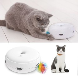 Interactive Cat Toy Electronic Smart Cat Teasing Toy with Dripping Sounds Feather Smart Modes Nighttime Light