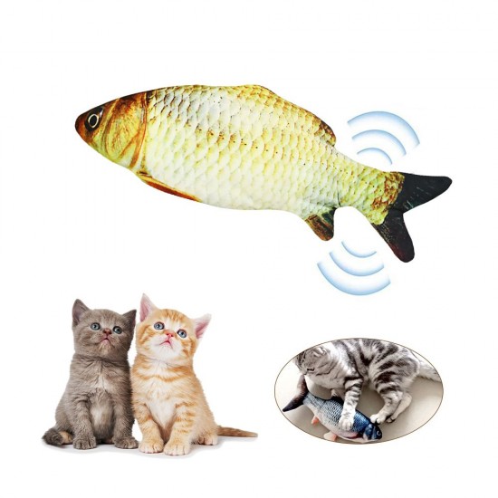 Electric USB Charging Simulation Fish Cat Toy Funny Interactive Pets Cats Catnip Toys for Cat Kitty Kitten-Perfect for Biting Chewing Kicking