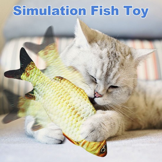 Electric Moving Kicker Simulation Fish Toy Cat USB Charging Realistic Flopping Fish, Wiggle Fish Catnip Toys for Cat Kitty Biting Chewing Kicking