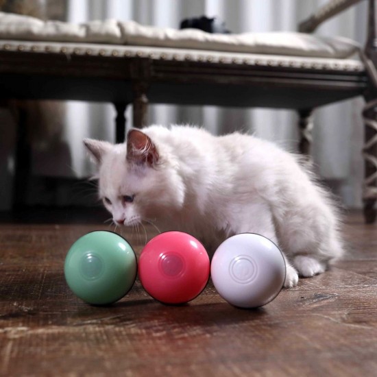 Smart Interactive Cat Toy Ball, Automatic Rolling Ball, USB Rechargeable Cat Light Toy, 360 Degree Self Rotating Ball for Pet Cat Dog, LED Lighting Cat Exercise Chaser Toy