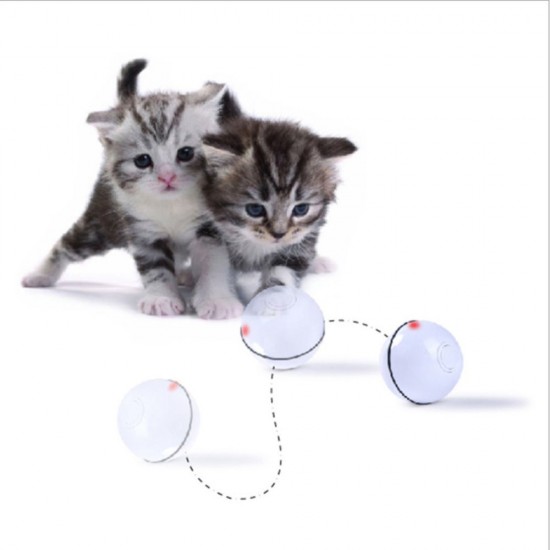 Smart Interactive Cat Toy Ball, Automatic Rolling Ball, USB Rechargeable Cat Light Toy, 360 Degree Self Rotating Ball for Pet Cat Dog, LED Lighting Cat Exercise Chaser Toy