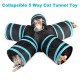 Indoor Cat Tunnel 5 Way Pet Play Tunnel Collapsible Tunnel Tube Kitty Tunnel Peek Hole Toy Pet Toys for Cats Puppies Rabbits