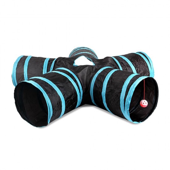 Indoor Cat Tunnel 5 Way Pet Play Tunnel Collapsible Tunnel Tube Kitty Tunnel Peek Hole Toy Pet Toys for Cats Puppies Rabbits