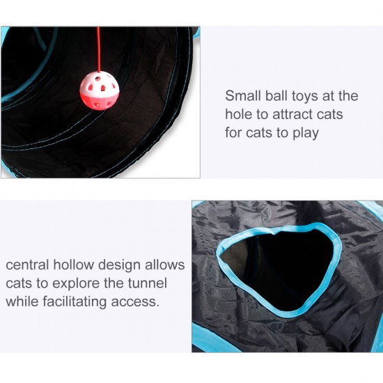 Indoor Cat Tunnel 5 Way Pet Play Tunnel Collapsible Tunnel Tube Kitty Tunnel Peek Hole Toy Pet Toys for Cats Puppies Rabbits