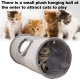 Pet Collapsible Cat Tunnel, Cat Toys Play Tunnel Durable Suede Pet Crinkle Tunnel with Ball, 130*30cm