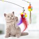 Cat Interactive Stick with Balls Bells Feather Wand for Cat Teaser Catcher Exercise Playing Fun Toys Pet Supplies