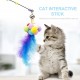 Cat Interactive Stick with Balls Bells Feather Wand for Cat Teaser Catcher Exercise Playing Fun Toys Pet Supplies