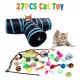 27PCS Cat Toy Kitten Toys Variety Pack Set Including Feather Teaser Fluffy Fish Mouse Crinkle Balls Tunnel Drum for Pet Kitty Puppy Christmas Gift