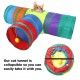 Indoor Cat Tunnel 3 Way Pet Play Tunnel Collapsible Tunnel Tube Kitty Tunnel Peek Hole Toy Pet Toys for Cats Puppies Rabbits, 80cm Length