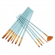 12Pcs Fine Detail Paint Brush Set Double Color Taklon Hair Paintbrushes for Miniature Acrylic Oil Watercolor Painting Beginner Student Artist Drawing Kits