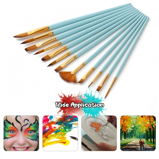 12Pcs Fine Detail Paint Brush Set Double Color Taklon Hair Paintbrushes for Miniature Acrylic Oil Watercolor Painting Beginner Student Artist Drawing Kits