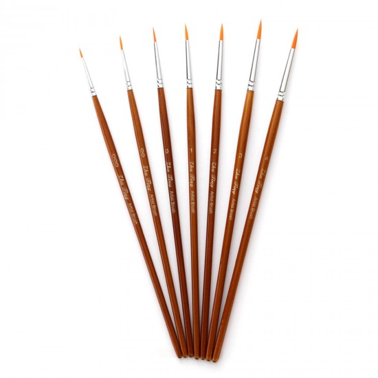 7pcs Draw Paint Brushes Kit Set Artist Paintbrush Nylon Hair Pointed Round Pen Detail Paint Brush for Artist Acrylic Aquarelle Watercolor Gouache Oil Painting for Great Art Drawing Supplies