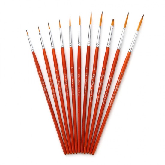 11pcs Draw Paint Brushes Kit Set Artist Paintbrush Nylon Hair Pointed Round Pen Detail Paint Brush for Artist Acrylic Aquarelle Watercolor Gouache Oil Painting for Great Art Drawing Supplies for Students Painter