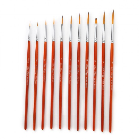 11pcs Draw Paint Brushes Kit Set Artist Paintbrush Nylon Hair Pointed Round Pen Detail Paint Brush for Artist Acrylic Aquarelle Watercolor Gouache Oil Painting for Great Art Drawing Supplies for Students Painter