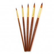 5pcs Paint Brushes Set Kit Round Pointed Tip Brushes with Nylon Hair for Artist Acrylic Aquarelle Gouache Watercolor Oil Painting for Great Art Drawing Supplies