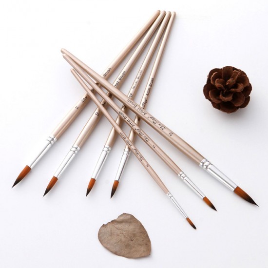 12pcs Paint Brushes Set Kit Round Pointed Tip Brushes with Nylon Hair for Artist Acrylic Aquarelle Gouache Watercolor Oil Painting for Great Art Drawing Supplies