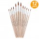 12pcs Paint Brushes Set Kit Round Pointed Tip Brushes with Nylon Hair for Artist Acrylic Aquarelle Gouache Watercolor Oil Painting for Great Art Drawing Supplies