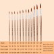 12pcs Paint Brushes Set Kit Round Pointed Tip Brushes with Nylon Hair for Artist Acrylic Aquarelle Gouache Watercolor Oil Painting for Great Art Drawing Supplies