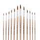 12pcs Paint Brushes Set Kit Round Pointed Tip Brushes with Nylon Hair for Artist Acrylic Aquarelle Gouache Watercolor Oil Painting for Great Art Drawing Supplies