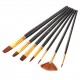 7pcs/set Art Paint Brushes Set Round & Flat & Filbert & Fan Tips Professional Drawing Paintbrushes Nylon Hair Wooden Handle for Watercolor Acrylic Oil Gouache Face Body Painting for Artists Adults Students Beginners