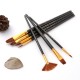 7pcs/set Art Paint Brushes Set Round & Flat & Filbert & Fan Tips Professional Drawing Paintbrushes Nylon Hair Wooden Handle for Watercolor Acrylic Oil Gouache Face Body Painting for Artists Adults Students Beginners