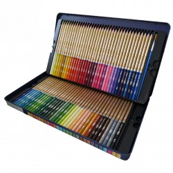 72 Colored Pencils Set Water-soluble Watercolor Pencils 3.3mm Thick Core Blendable Pencils with Brush Metal Storage Case Art Supplies for Students Children Artists Adults Drawing Sketching Writing Coloring Books