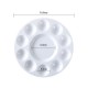 White Plastic Palette Round Shape Paint Tray for Holding and Mixing Colors for Watercolor Acrylic Oil Craft DIY Art Painting