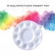 White Plastic Palette Round Shape Paint Tray for Holding and Mixing Colors for Watercolor Acrylic Oil Craft DIY Art Painting