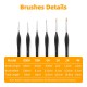 Detail Paint Brushes Set 6pcs Professional Miniature Fine Artist Painting Brushes Nylon Hair Ergonomic Wooden Handle Art Paintbrush for Acrylic Oil Watercolor Nail Face Craft Rock Model Painting