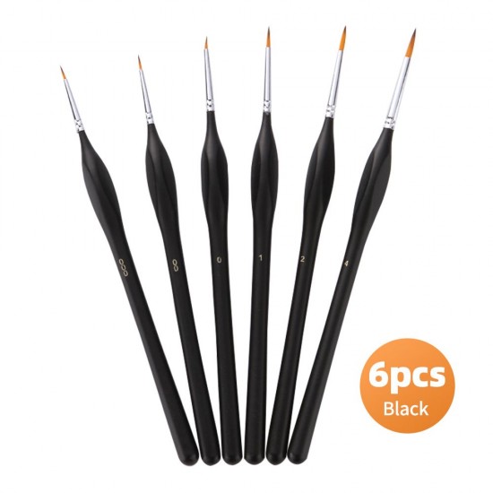 Detail Paint Brushes Set 6pcs Professional Miniature Fine Artist Painting Brushes Nylon Hair Ergonomic Wooden Handle Art Paintbrush for Acrylic Oil Watercolor Nail Face Craft Rock Model Painting