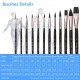 12pcs Professional Paint Brushes Nylon Hair Delicate Wooden Handle Paintbrush Painting Brushes Kit Gift for Artists Children Adults for Acrylic Oil Watercolor Gouache Body Face Miniature Detail Painting Arts Crafts Supplies