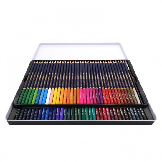 NYONI Professional Watercolor Pencils Set 12/24/36/48/72/100 Colored Pencils Water Soluble Color Pencils with Brush and Metal Box Art Supplies for Children Students Artists Adults for Drawing Sketching Painting Coloring Books