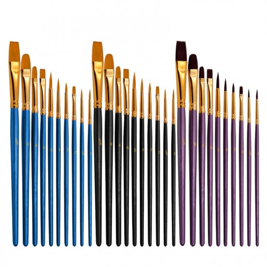 10pcs Paint Brushes Set Kit Artist Paintbrush Multiple Mediums Brushes with Nylon Hair for Artist Acrylic Aquarelle Watercolor Gouache Oil Painting for Great Art Drawing Supplies