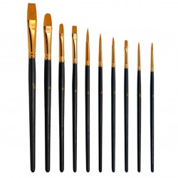 10pcs Paint Brushes Set Kit Artist Paintbrush Multiple Mediums Brushes with Nylon Hair for Artist Acrylic Aquarelle Watercolor Gouache Oil Painting for Great Art Drawing Supplies